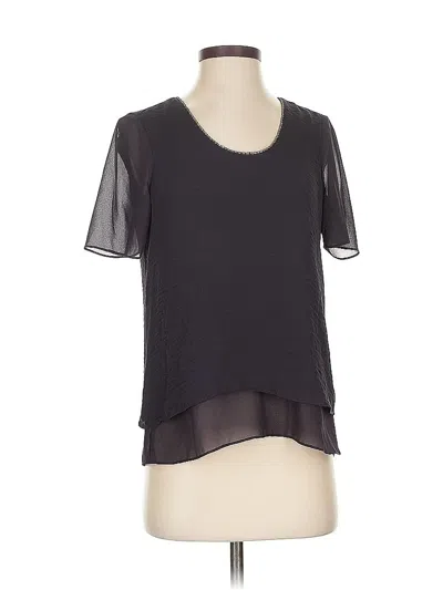 Pre-owned Rebecca Taylor Short Sleeve Top Black Scoop Neck Tops