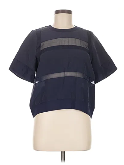Pre-owned Rebecca Taylor Short Sleeve Top Blue Crew Neck Tops