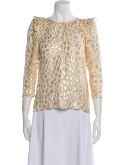 Pre-owned Rebecca Taylor Silk Animal Print Blouse