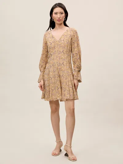 Rebecca Taylor Silk Burnout Check Godet Dress In Multi