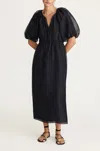 Rebecca Taylor Silk Chiffon Bubble Pencil Dress In Black