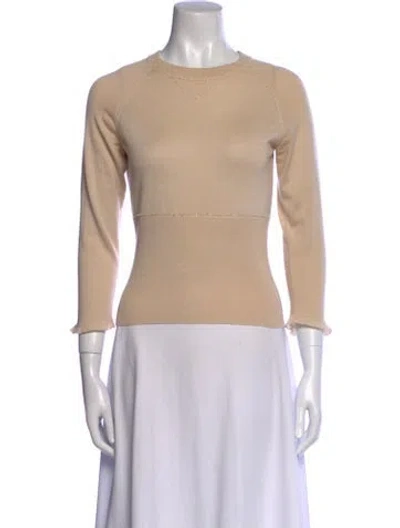 Pre-owned Rebecca Taylor Silk Crew Neck Sweater In Neutral