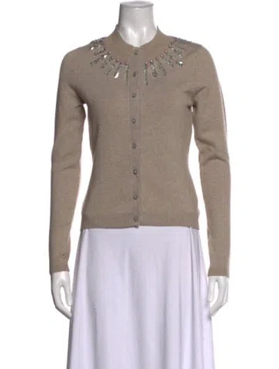 Pre-owned Rebecca Taylor Silk Crew Neck Sweater In Neutrals