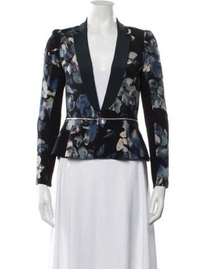 Pre-owned Rebecca Taylor Silk Floral Print Blazer In Multi