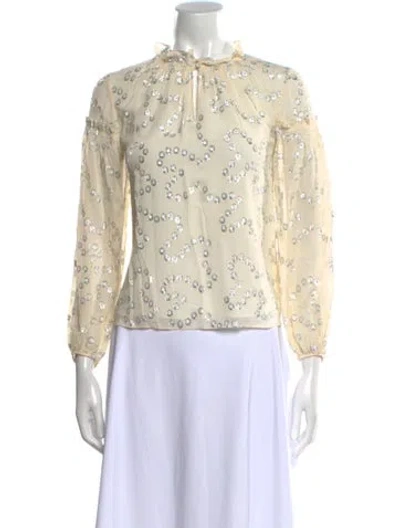 Pre-owned Rebecca Taylor Silk Floral Print Blouse