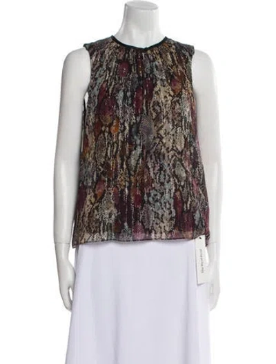 Pre-owned Rebecca Taylor Silk Floral Print Blouse