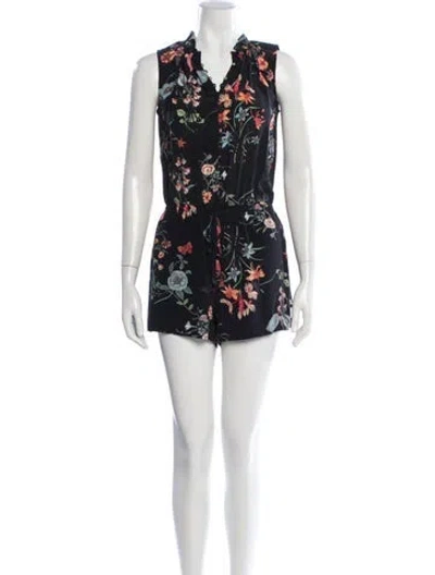 Pre-owned Rebecca Taylor Silk Floral Print Romper