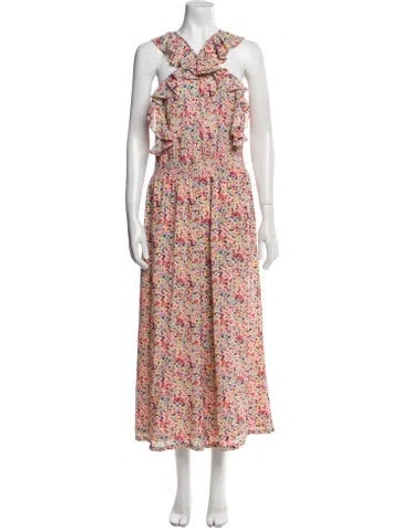 Pre-owned Rebecca Taylor Silk Floral Print Romper In Pink