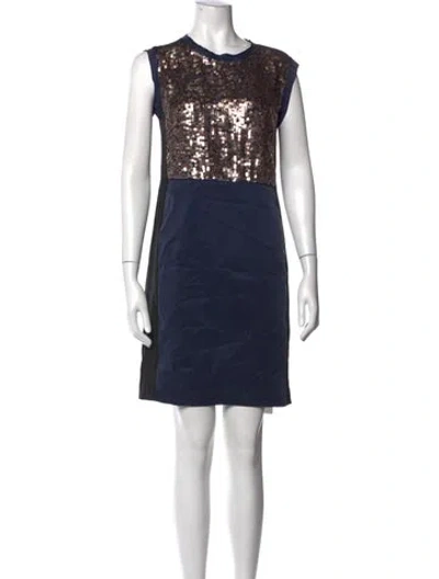 Pre-owned Rebecca Taylor Silk Knee-length Dress In Blue