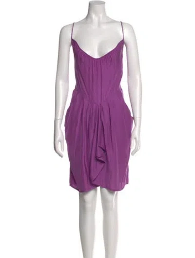 Pre-owned Rebecca Taylor Silk Knee-length Dress In Purple