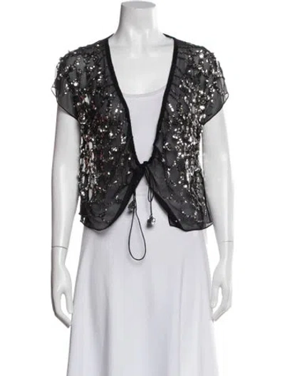 Pre-owned Rebecca Taylor Silk Lace Pattern Vest In White