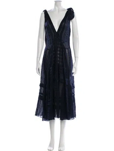 Pre-owned Rebecca Taylor Silk Long Dress In Blue