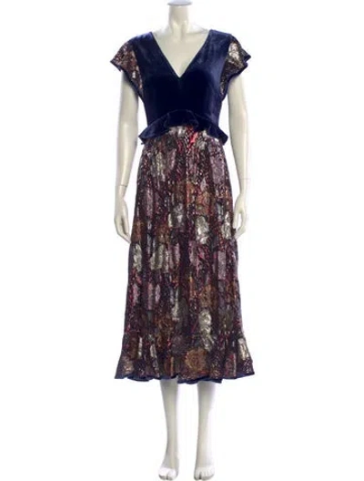 Pre-owned Rebecca Taylor Silk Long Dress In Blue