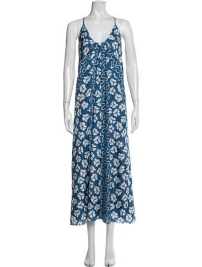 Pre-owned Rebecca Taylor Silk Long Dress In Blue