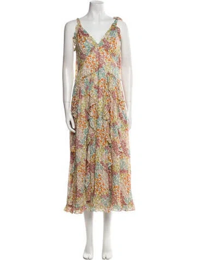 Pre-owned Rebecca Taylor Silk Long Dress In Neutral