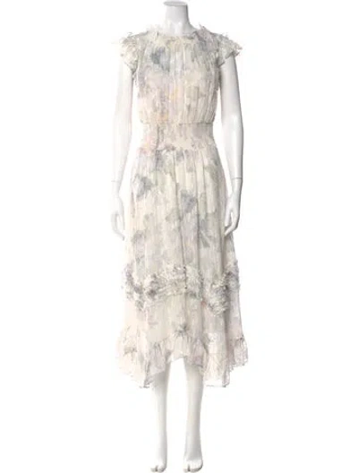 Pre-owned Rebecca Taylor Silk Long Dress In Neutral