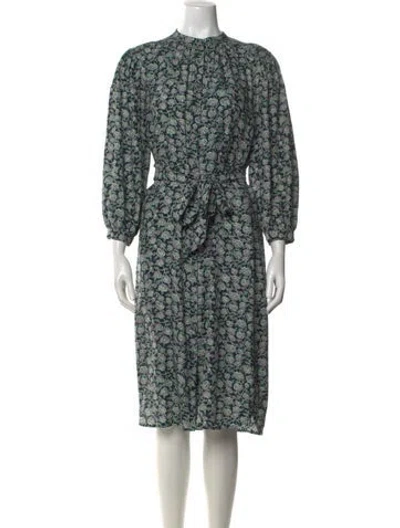 Pre-owned Rebecca Taylor Silk Midi Length Dress In Green