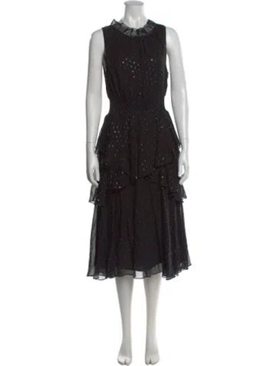 Pre-owned Rebecca Taylor Silk Midi Length Dress In Multi