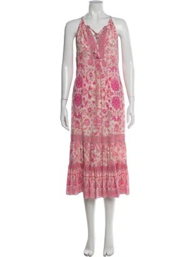 Pre-owned Rebecca Taylor Silk Midi Length Dress In Pink