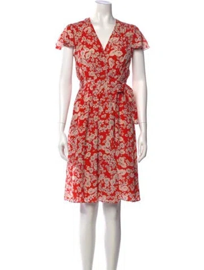 Pre-owned Rebecca Taylor Silk Midi Length Dress In Red