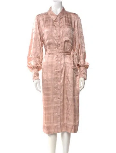 Pre-owned Rebecca Taylor Silk Midi Length Dress W/ Tags In Pink