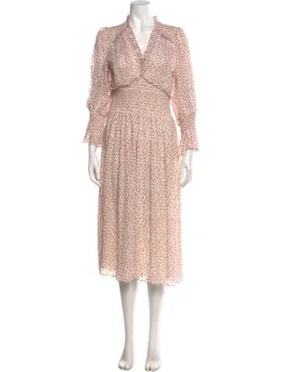 Pre-owned Rebecca Taylor Silk Midi Length Dress W/ Tags In White