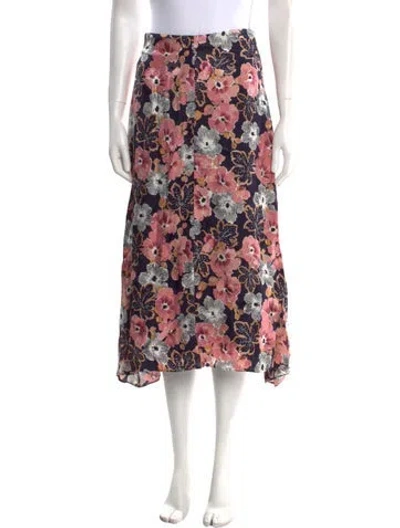 Pre-owned Rebecca Taylor Silk Midi Length Skirt In Blue