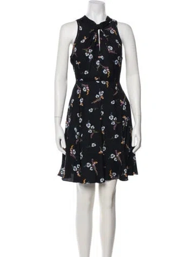 Pre-owned Rebecca Taylor Silk Mini Dress In Black