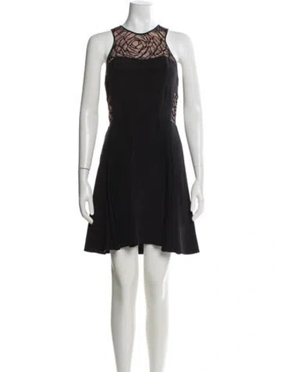 Pre-owned Rebecca Taylor Silk Mini Dress In Black