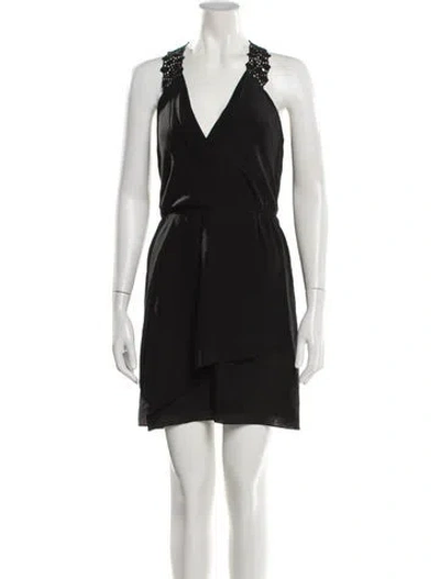 Pre-owned Rebecca Taylor Silk Mini Dress In Black