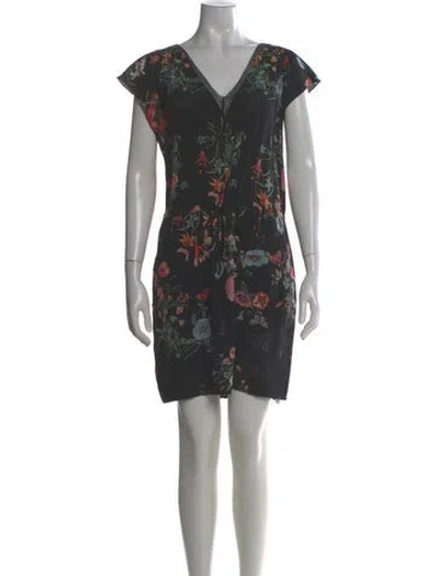 Pre-owned Rebecca Taylor Silk Mini Dress In Black