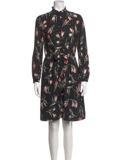 Pre-owned Rebecca Taylor Silk Mini Dress In Black