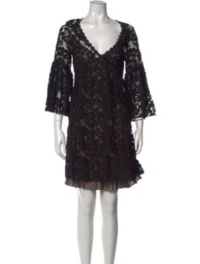 Pre-owned Rebecca Taylor Silk Mini Dress In Black