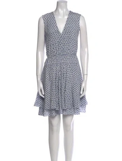 Pre-owned Rebecca Taylor Silk Mini Dress In Blue
