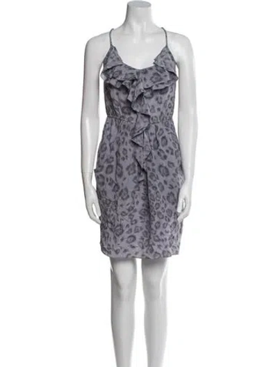 Pre-owned Rebecca Taylor Silk Mini Dress In Blue