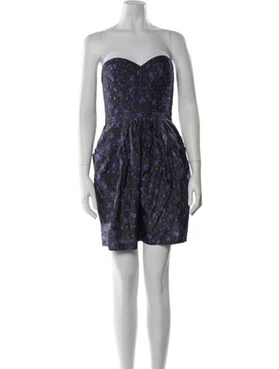 Pre-owned Rebecca Taylor Silk Mini Dress In Blue