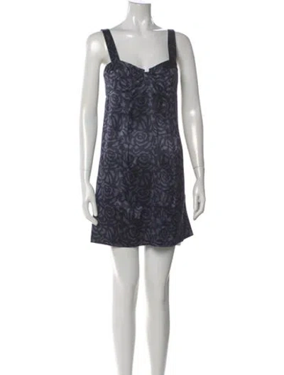 Pre-owned Rebecca Taylor Silk Mini Dress In Blue