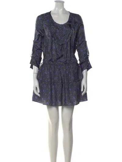 Pre-owned Rebecca Taylor Silk Mini Dress In Blue