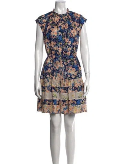 Pre-owned Rebecca Taylor Silk Mini Dress In Blue