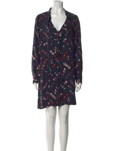 Pre-owned Rebecca Taylor Silk Mini Dress In Gray