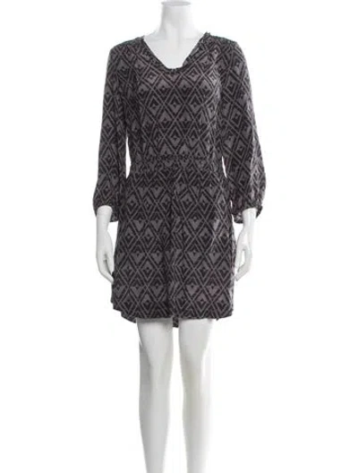 Pre-owned Rebecca Taylor Silk Mini Dress In Gray
