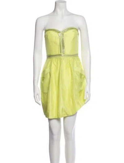 Pre-owned Rebecca Taylor Silk Mini Dress In Green