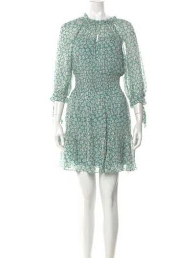 Pre-owned Rebecca Taylor Silk Mini Dress In Green