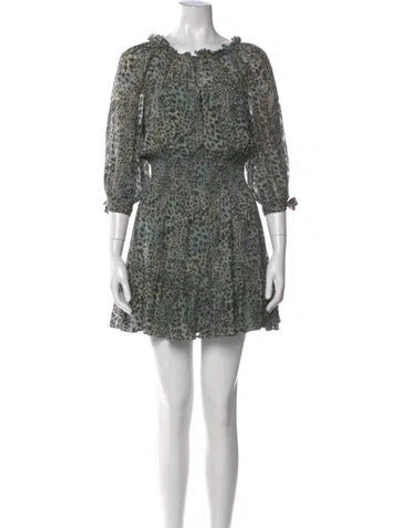 Pre-owned Rebecca Taylor Silk Mini Dress In Green