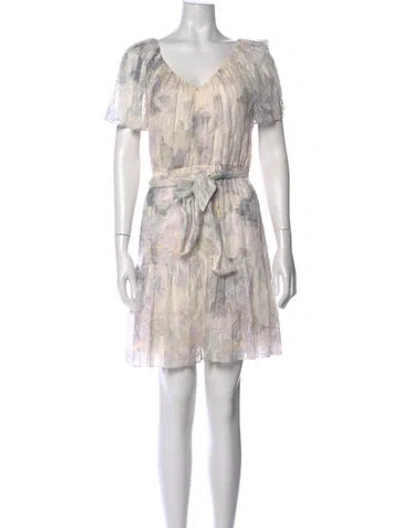 Pre-owned Rebecca Taylor Silk Mini Dress In Neutral