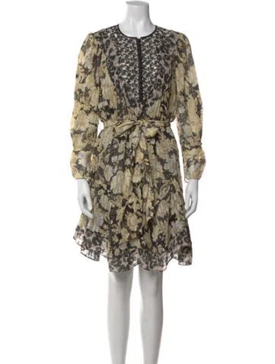 Pre-owned Rebecca Taylor Silk Mini Dress In Neutral