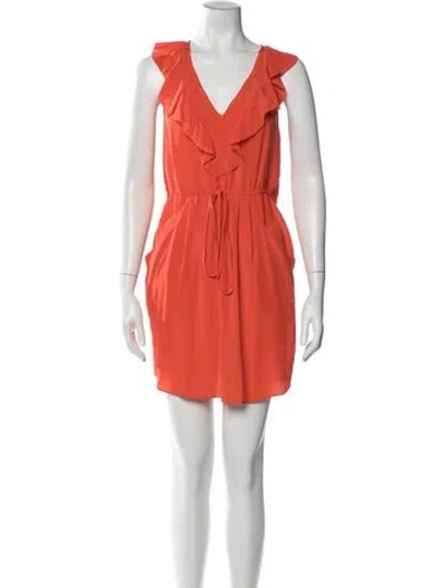 Pre-owned Rebecca Taylor Silk Mini Dress In Orange