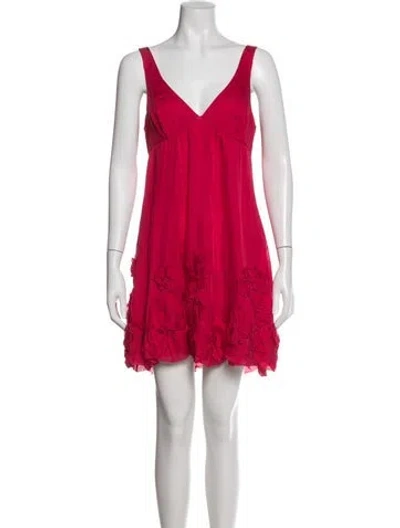 Pre-owned Rebecca Taylor Silk Mini Dress In Pink