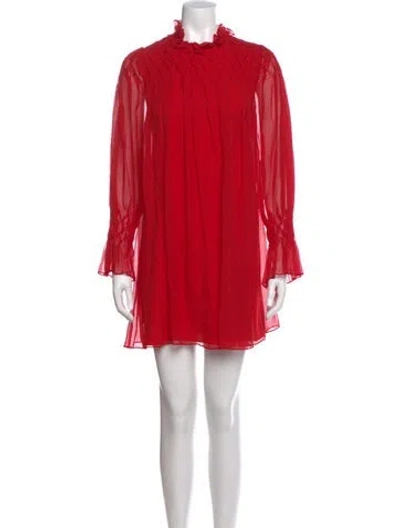 Pre-owned Rebecca Taylor Silk Mini Dress In Red
