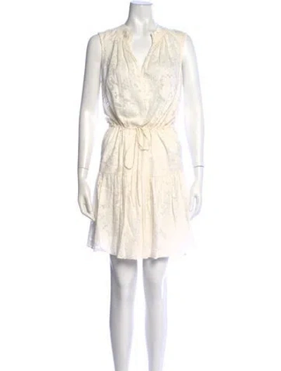 Pre-owned Rebecca Taylor Silk Mini Dress In White